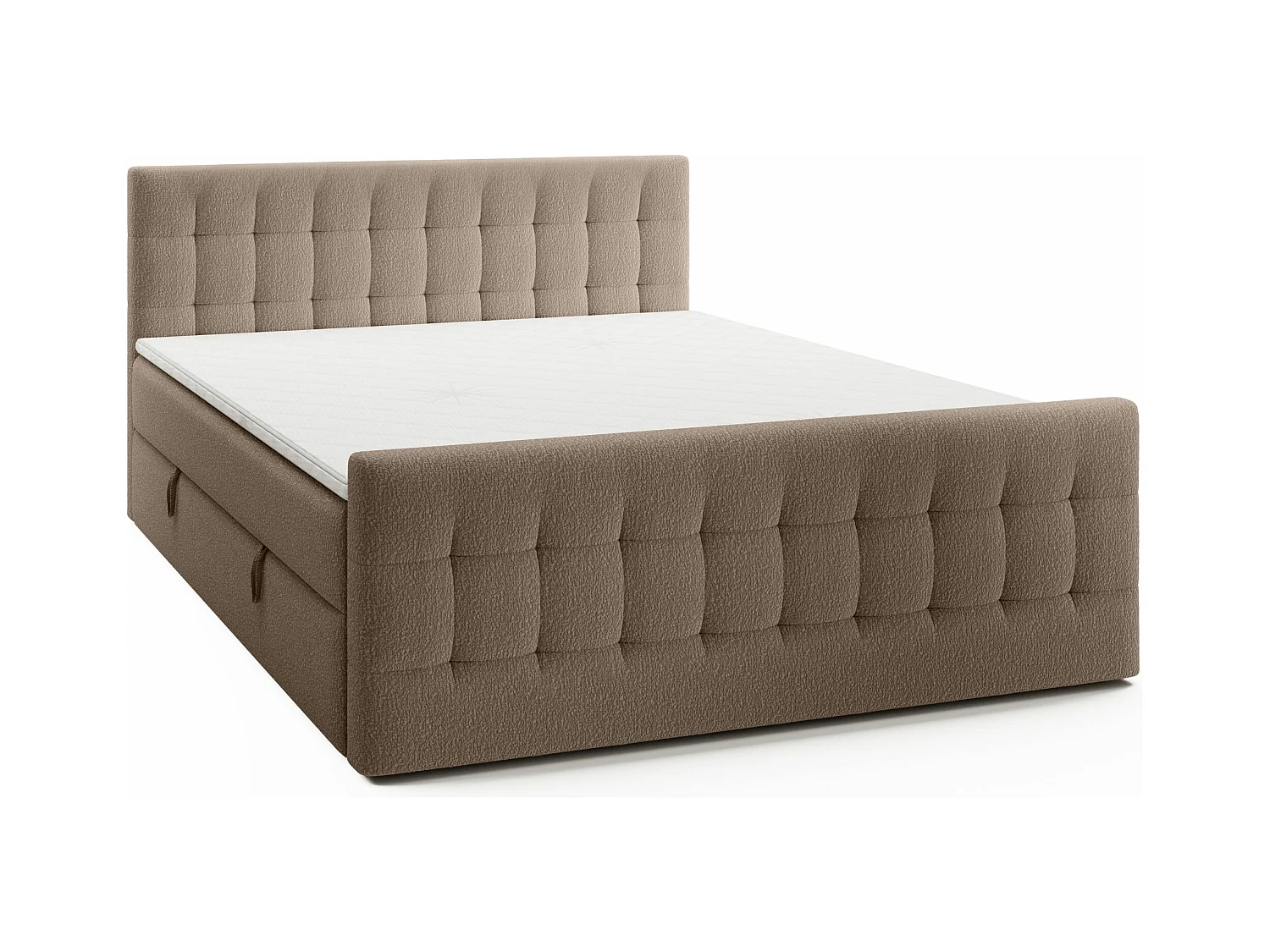 LIT DOUBLE avec surmatelas Aviano Royal 180x200 cm, brun