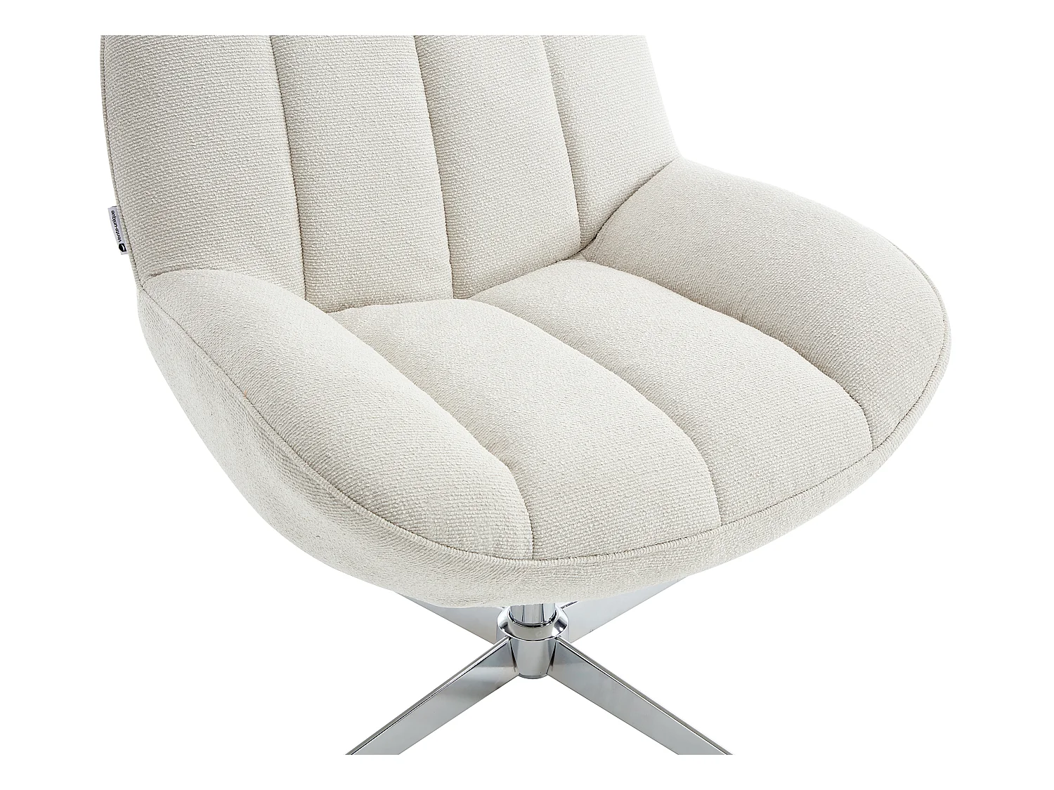 Fauteuil pivotant en tissu texturé beige VOLABO