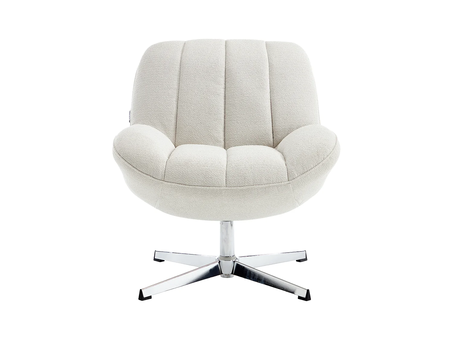 Fauteuil pivotant en tissu texturé beige VOLABO