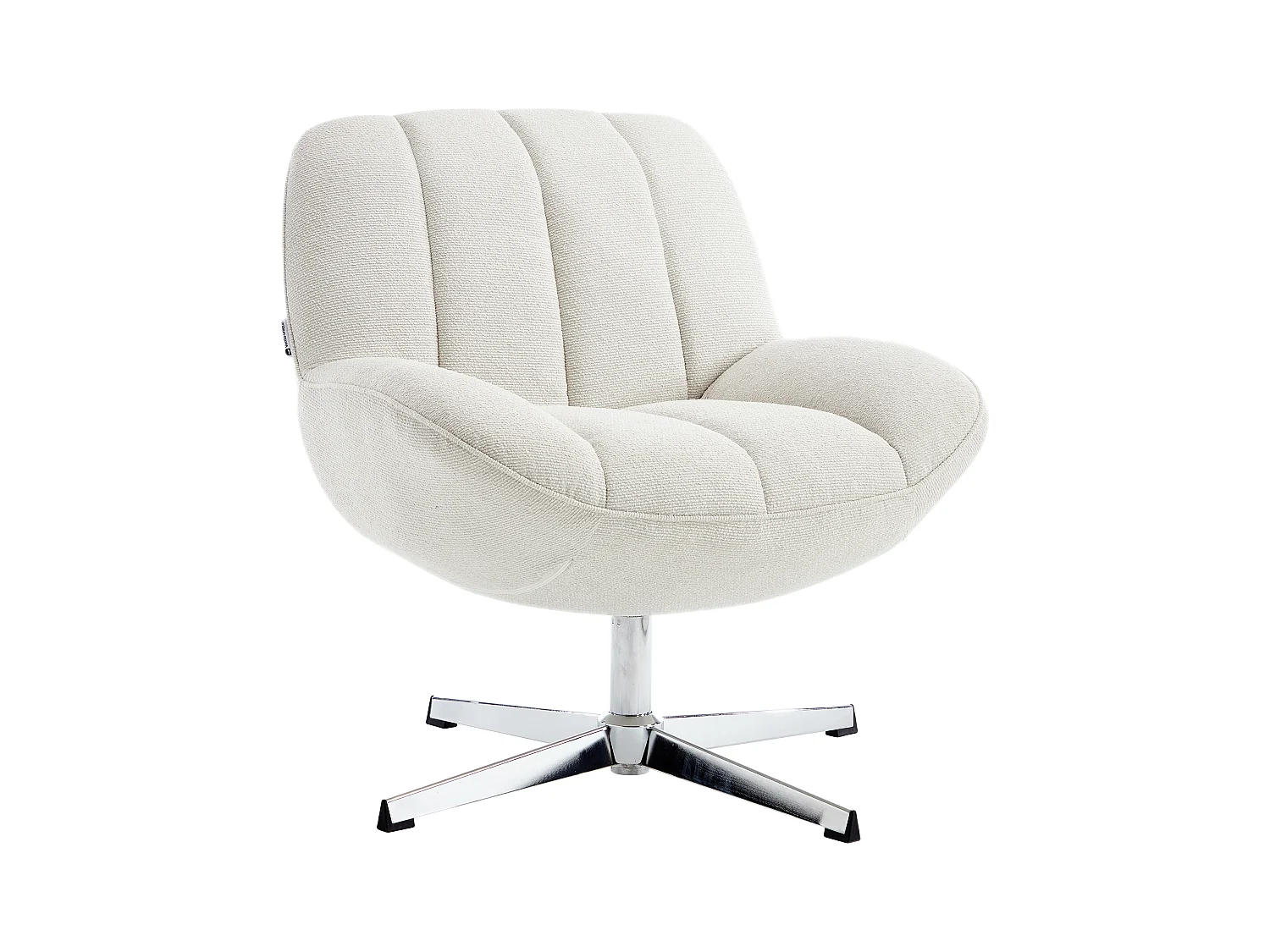 Fauteuil pivotant en tissu texturé beige VOLABO
