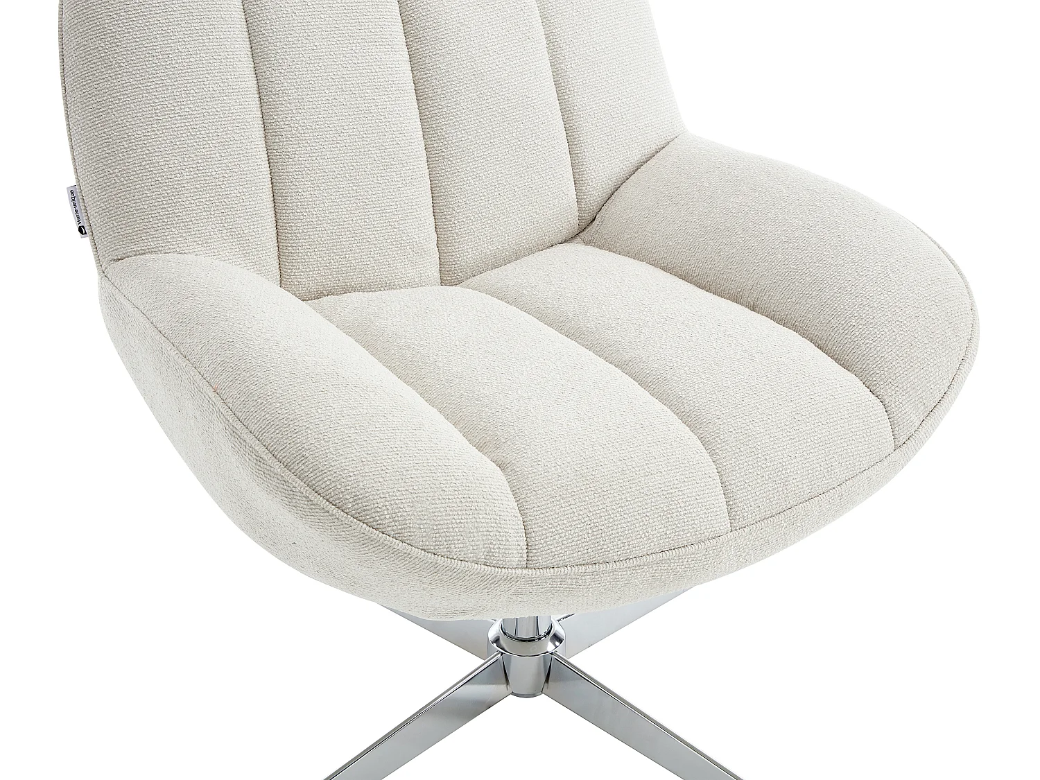 Draaibare fauteuil van beige getextureerde stof -VOLABO