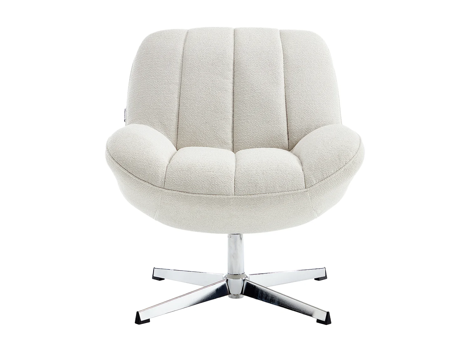 Draaibare fauteuil van beige getextureerde stof -VOLABO