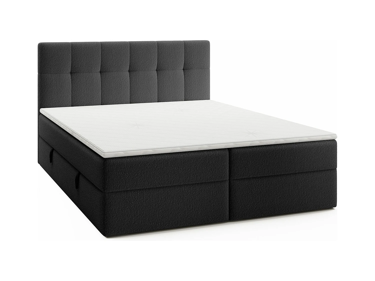 LIT DOUBLE avec surmatelas Cognet Royal 160x200 cm, noir