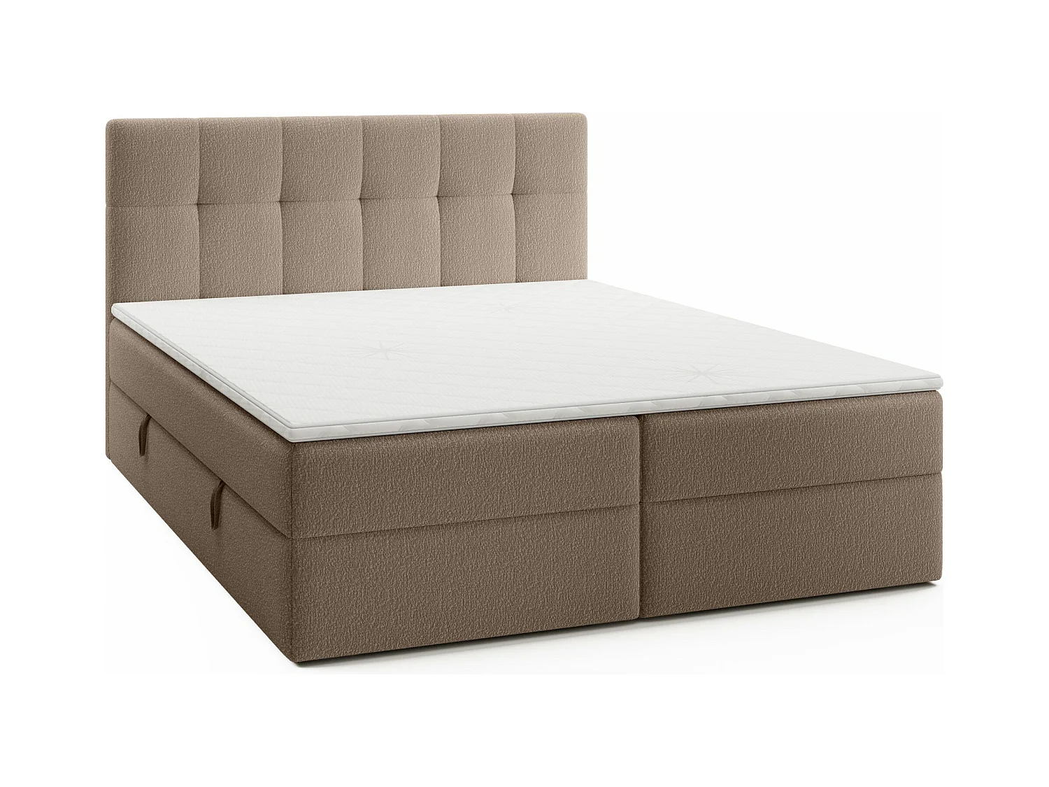 LIT DOUBLE avec surmatelas Cognet Royal 160x200 cm, brun