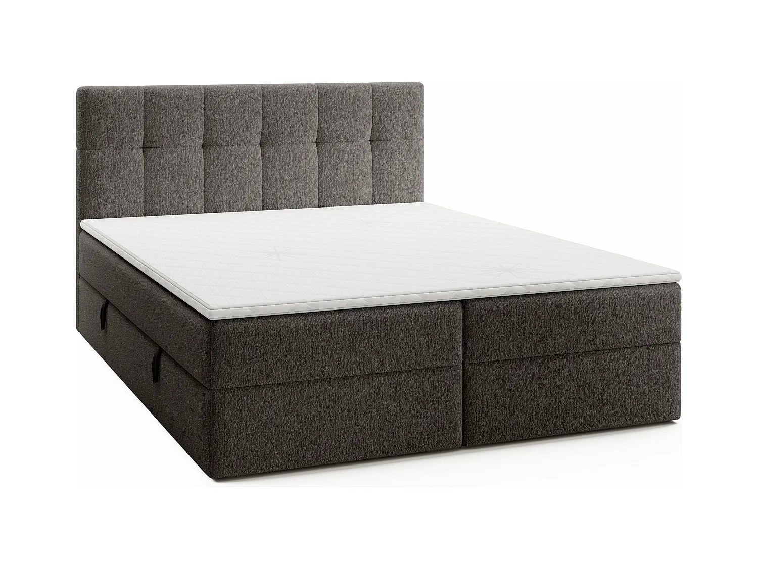 LIT DOUBLE avec surmatelas Cognet Royal 160x200 cm, gris