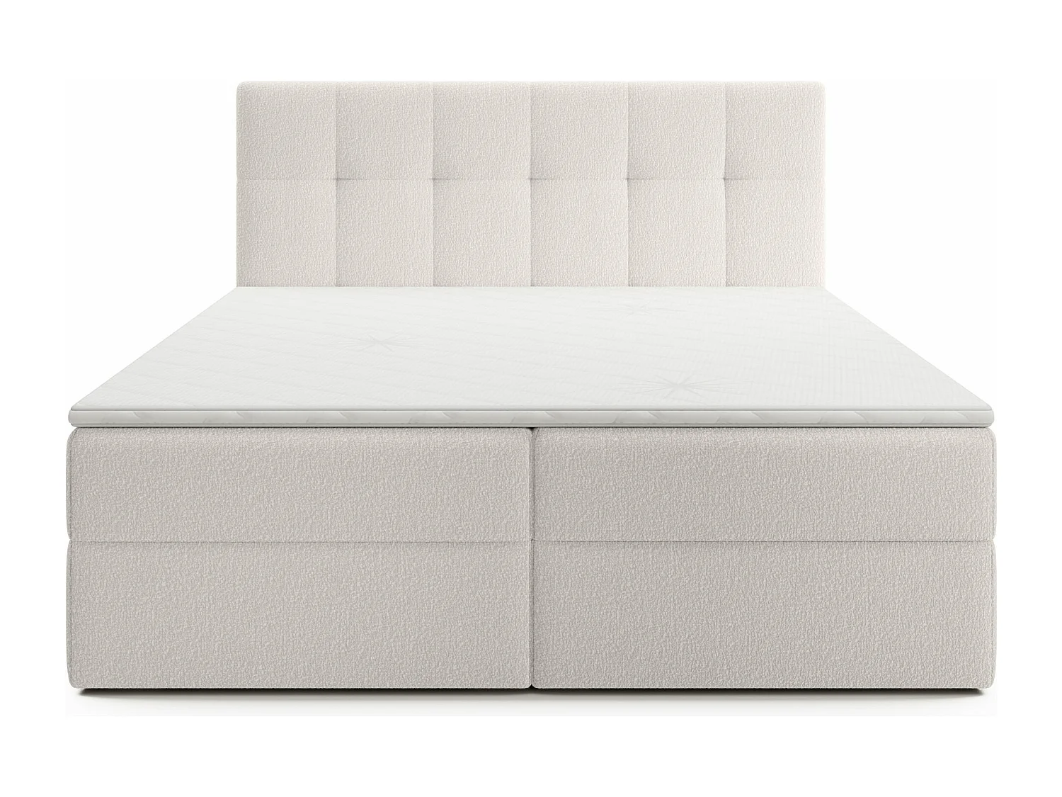 LIT DOUBLE avec surmatelas Cognet Royal 140x200 cm, crème