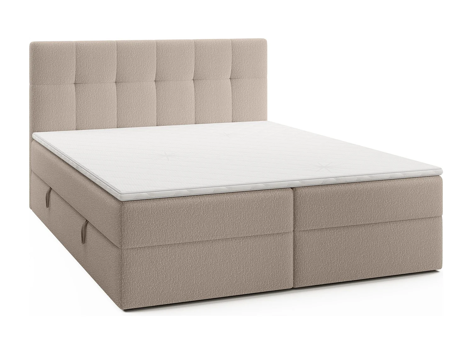 LIT DOUBLE avec surmatelas Cognet Royal 200x200 cm, beige