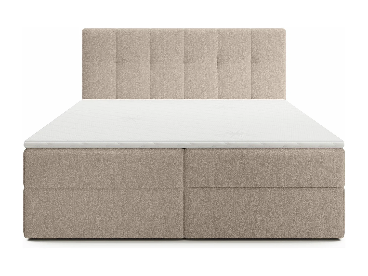 LIT DOUBLE avec surmatelas Cognet Royal 200x200 cm, beige