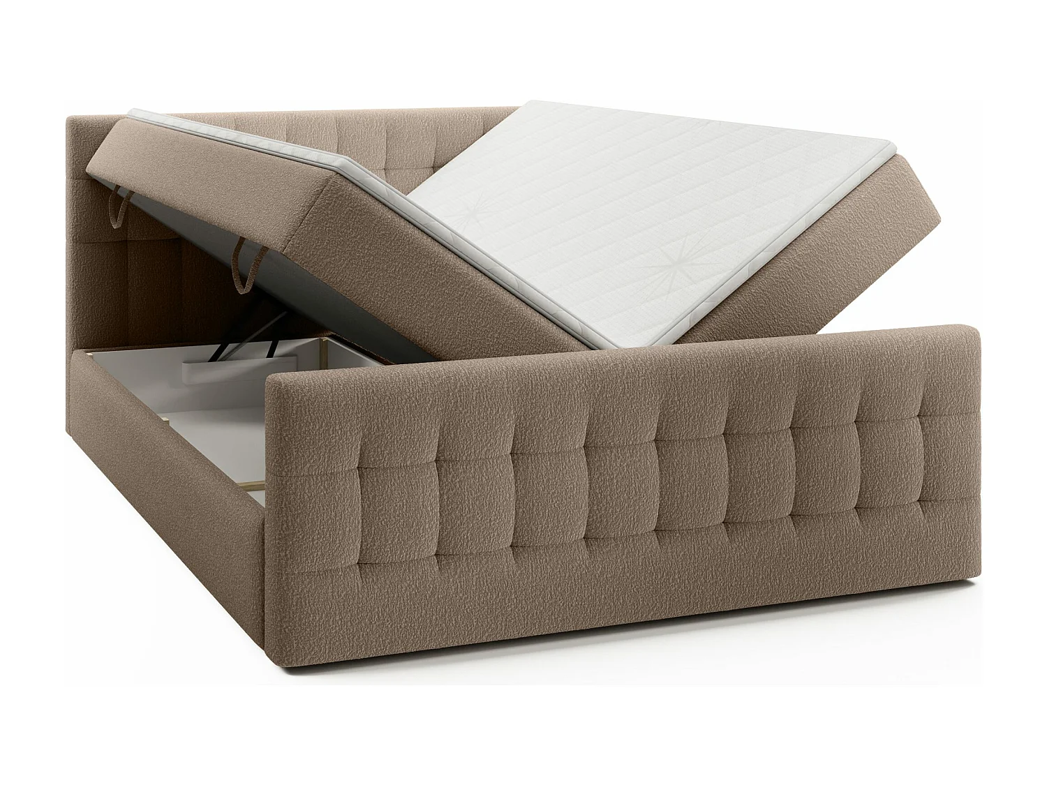 LIT DOUBLE avec surmatelas Aviano Royal 160x200 cm, brun