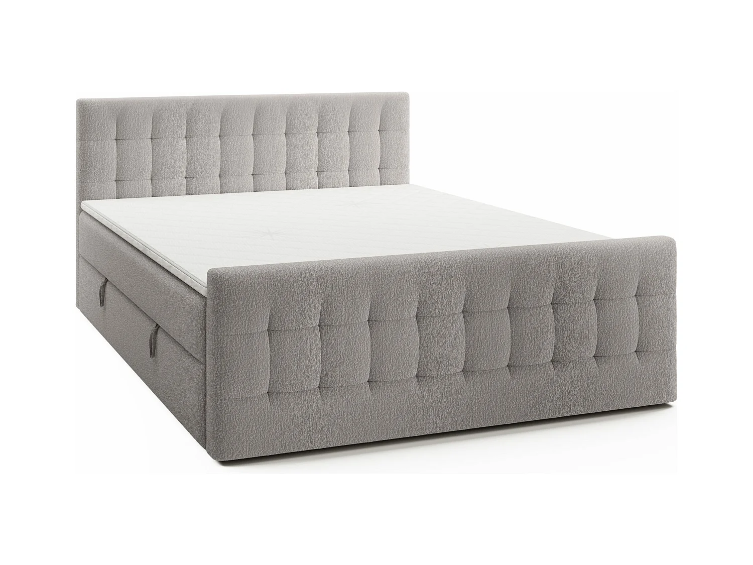 LIT DOUBLE avec surmatelas Aviano Royal 180x200 cm, gris clair