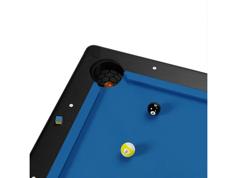 Billard Américain convertible table 4 places KITBILL 5FT - 183 x 102 x 78 cm Plateau dînatoire et accessoires inclus - Noir