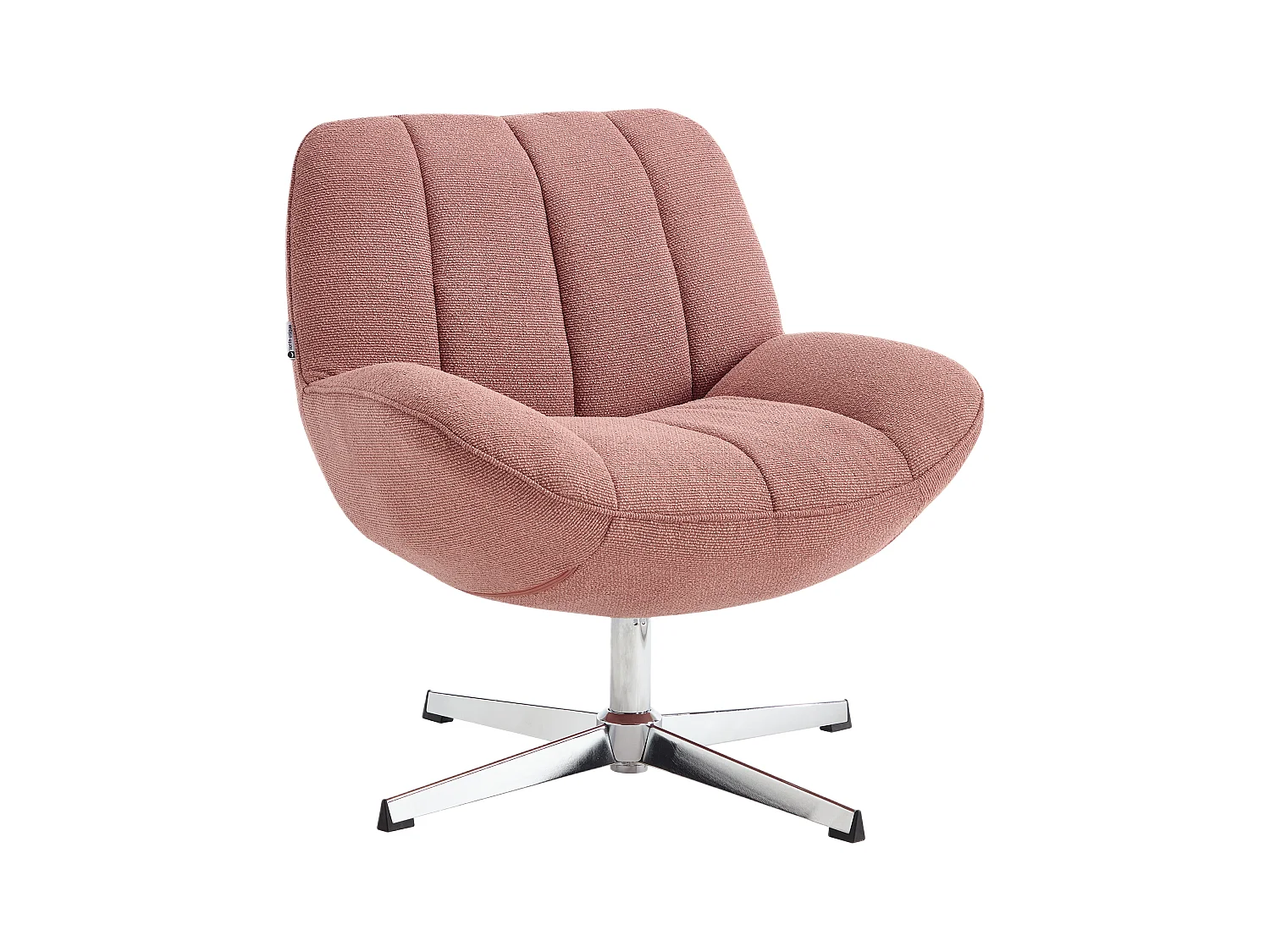 Dreibar stol i teksturert rosa stoff VOLABO