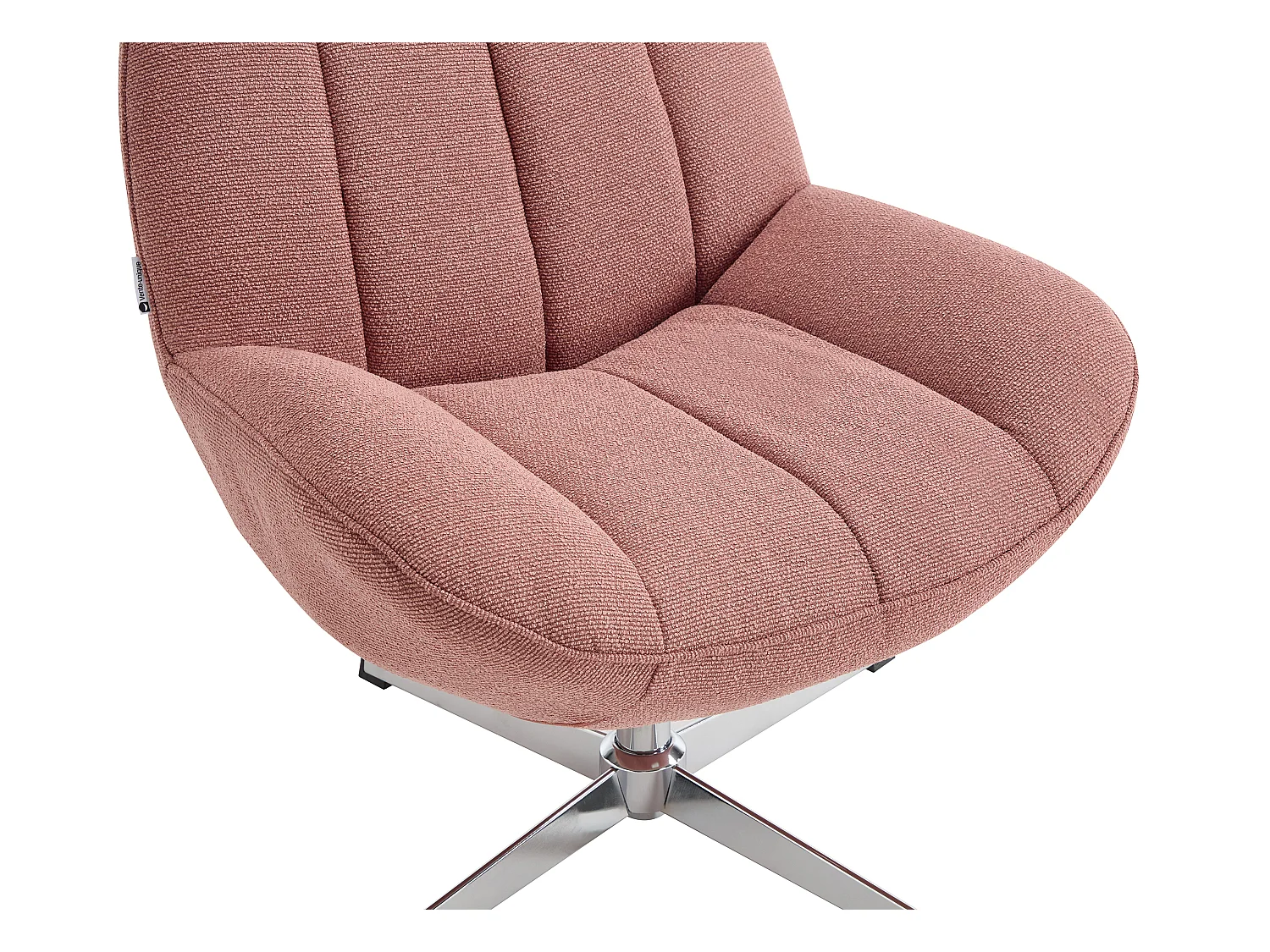 Snurrfåtölj i texturerat rosa tyg VOLABO