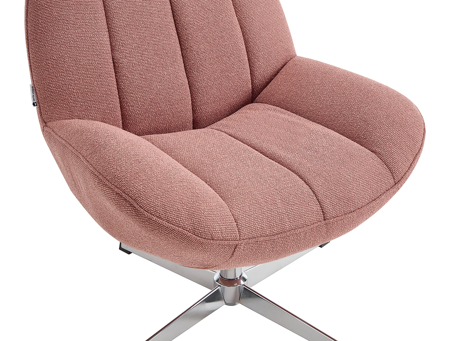 Draaibare fauteuil van roze stof -VOLABO