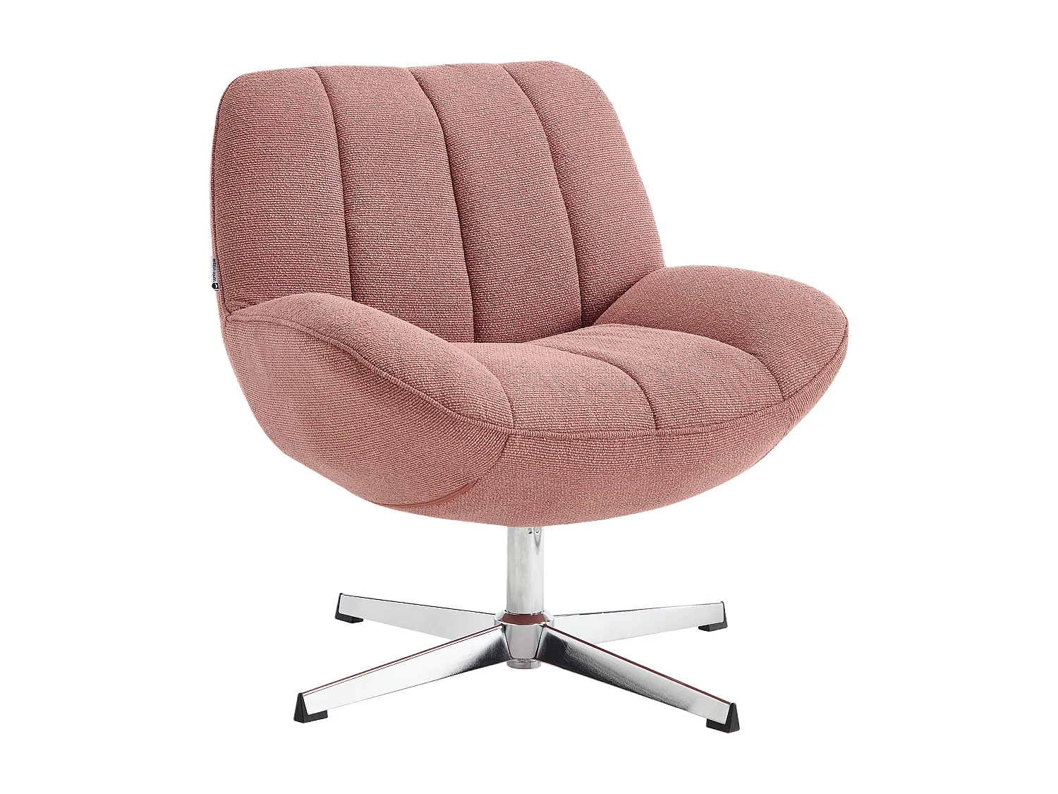 Draaibare fauteuil van roze stof -VOLABO