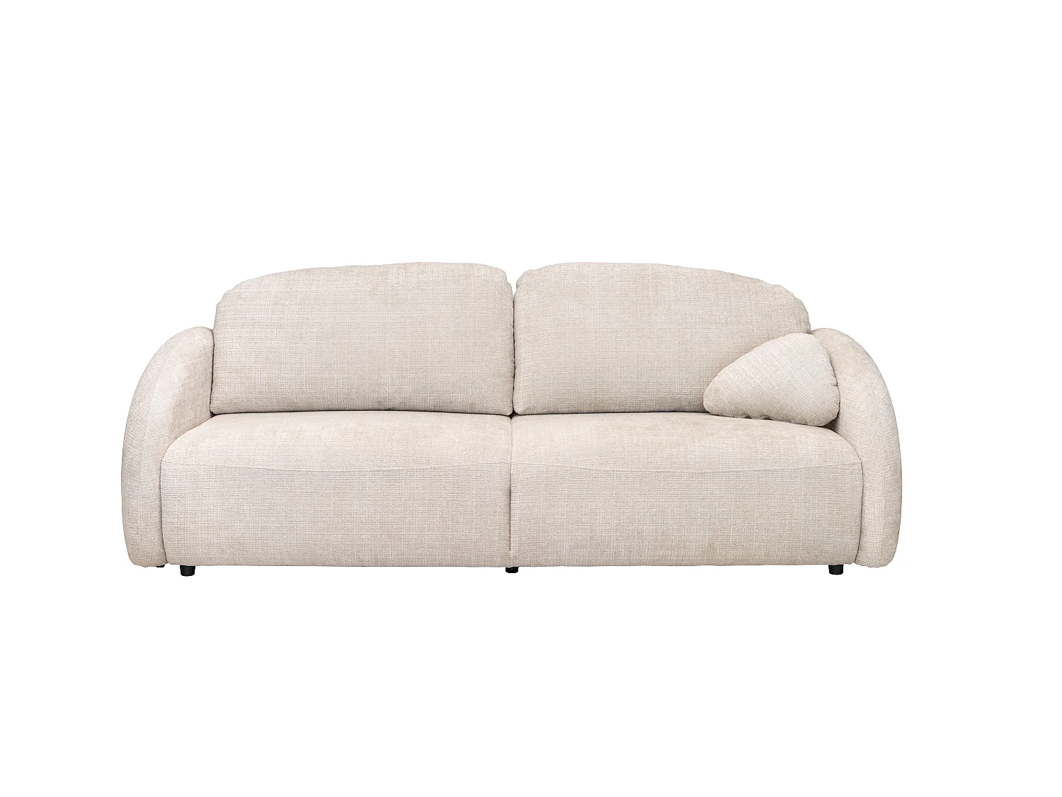 Canapé 3 places convertible en tissu chenille beige AVOLINE