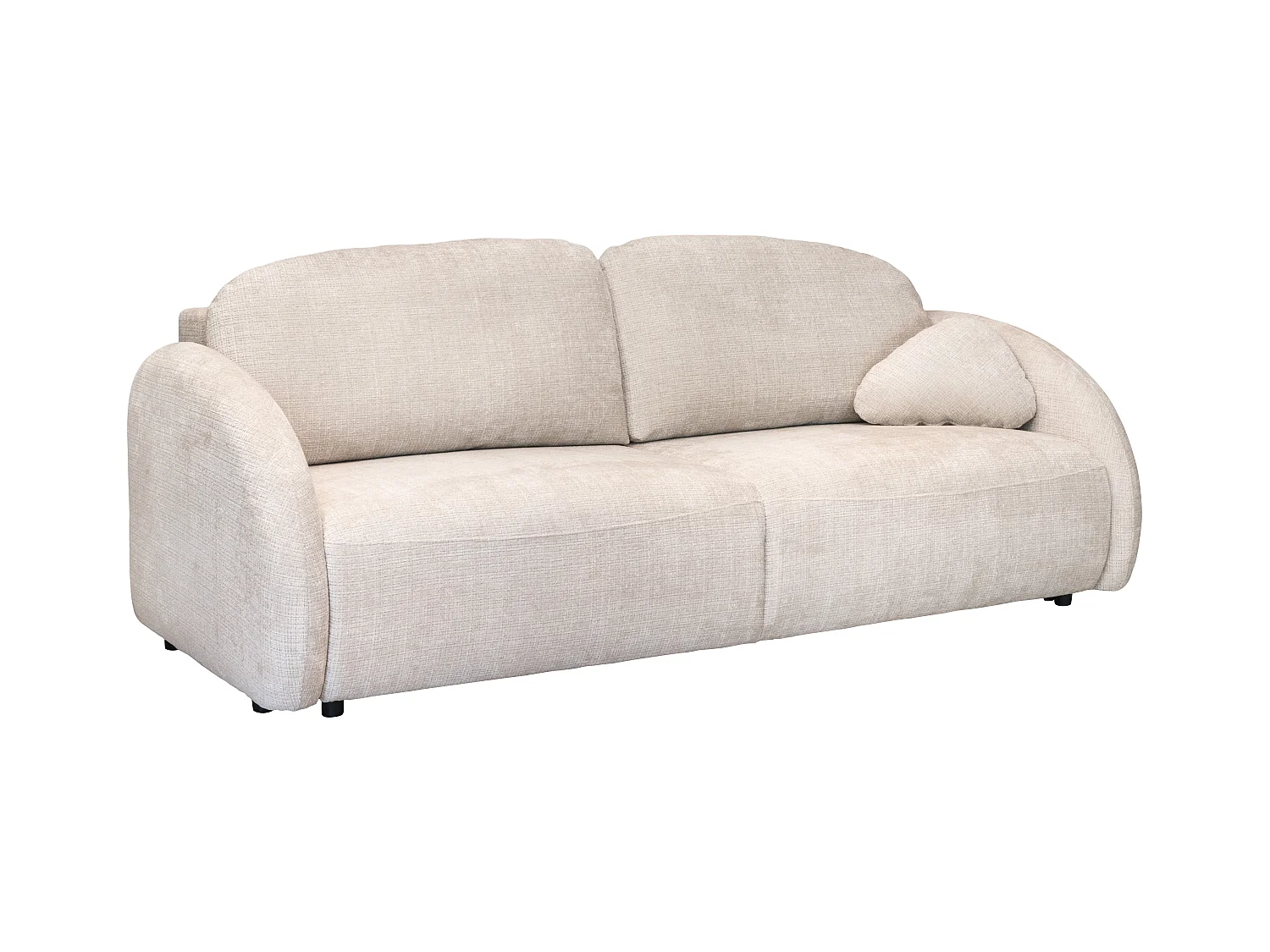 Canapé 3 places convertible en tissu chenille beige AVOLINE