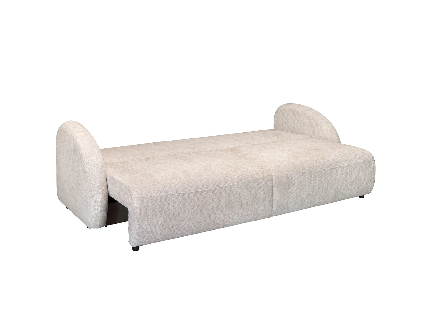 Canapé 3 places convertible en tissu chenille beige AVOLINE