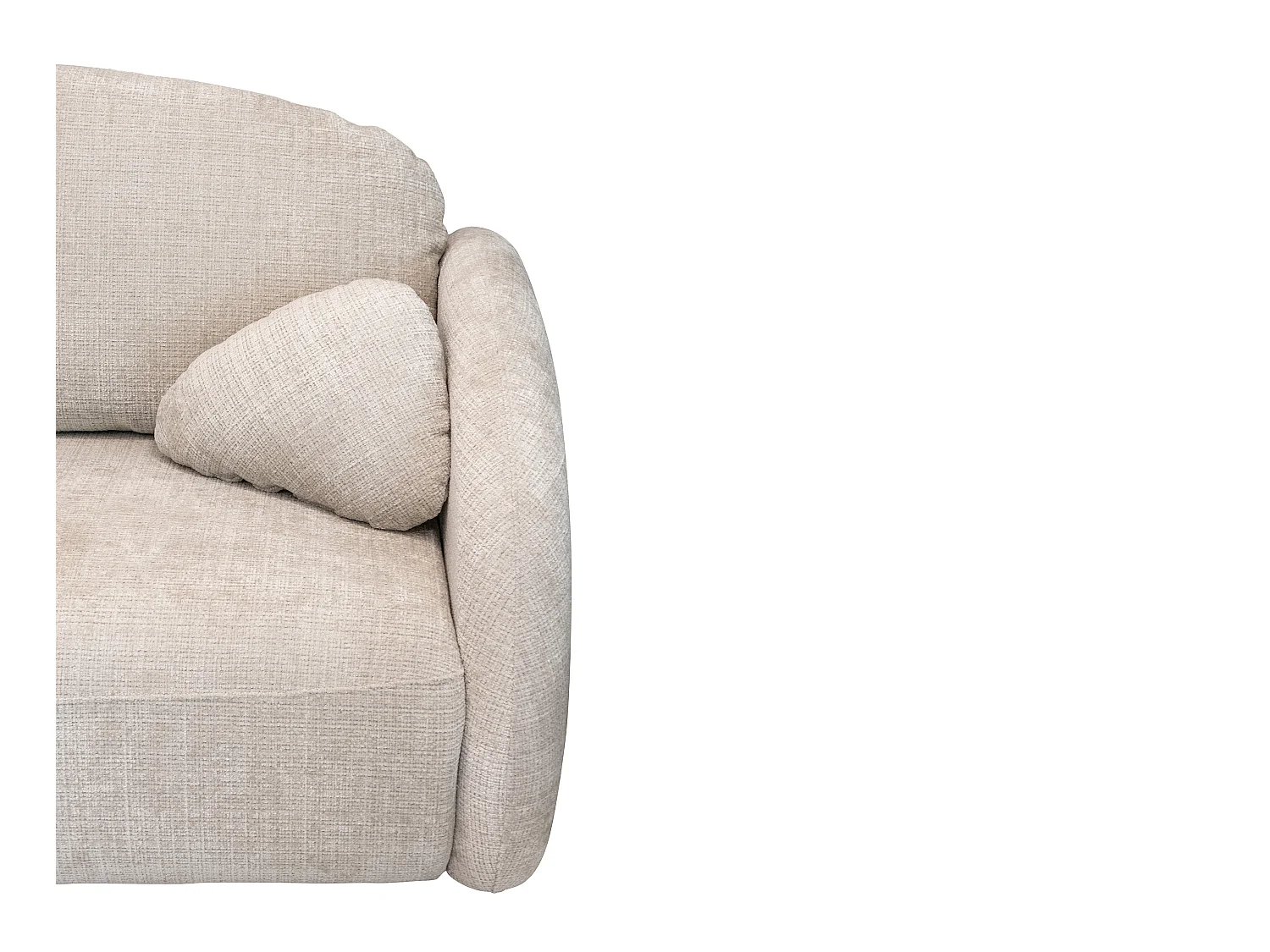 Canapé 3 places convertible en tissu chenille beige AVOLINE