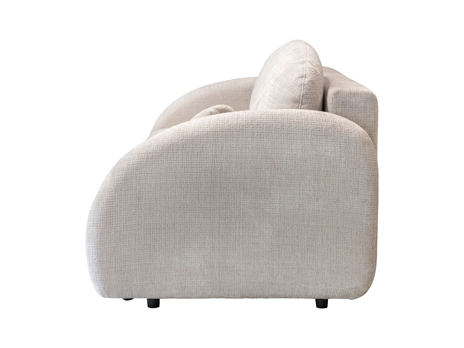 Canapé 3 places convertible en tissu chenille beige AVOLINE