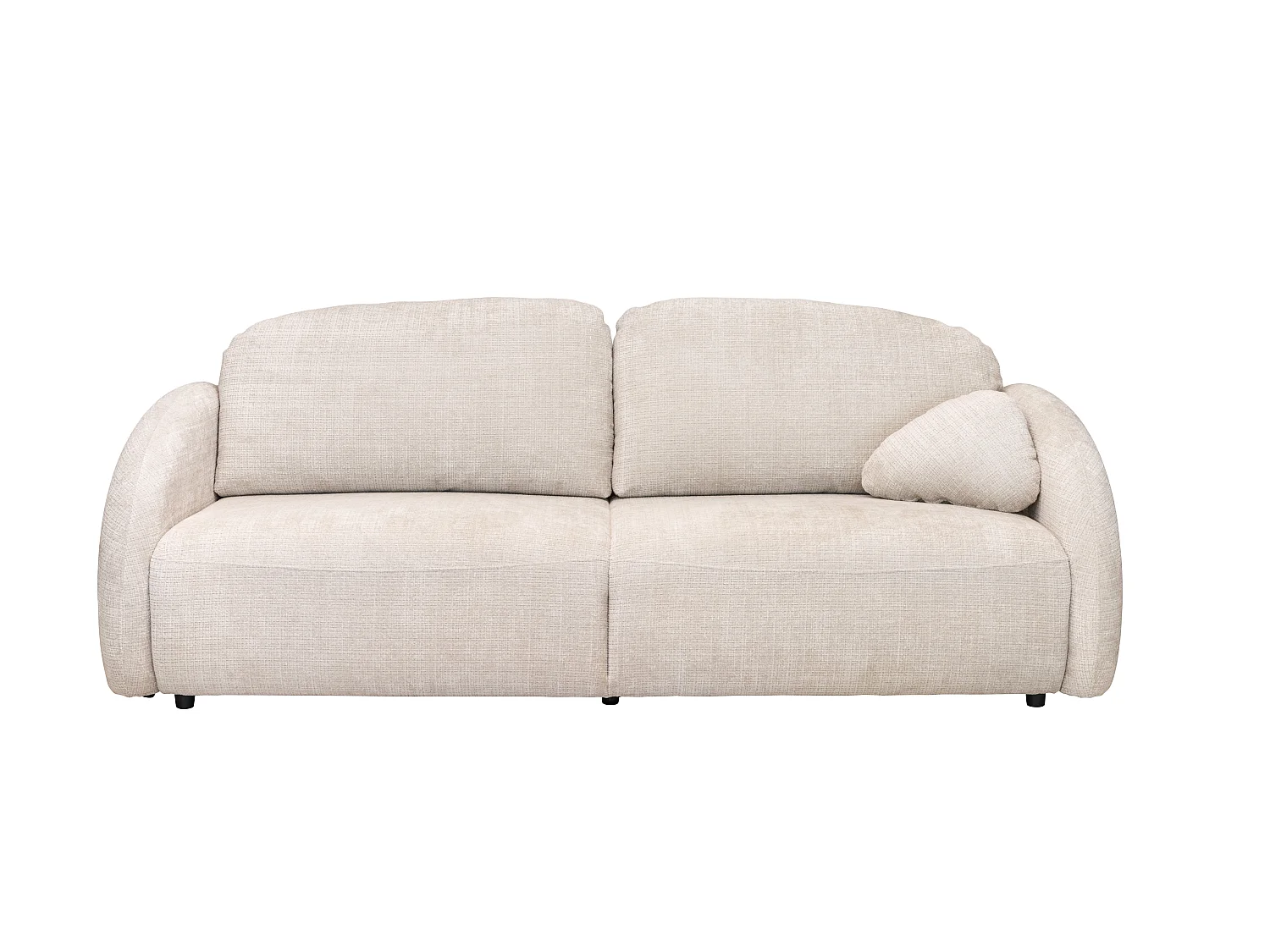 Canapé 3 places convertible en tissu chenille beige AVOLINE