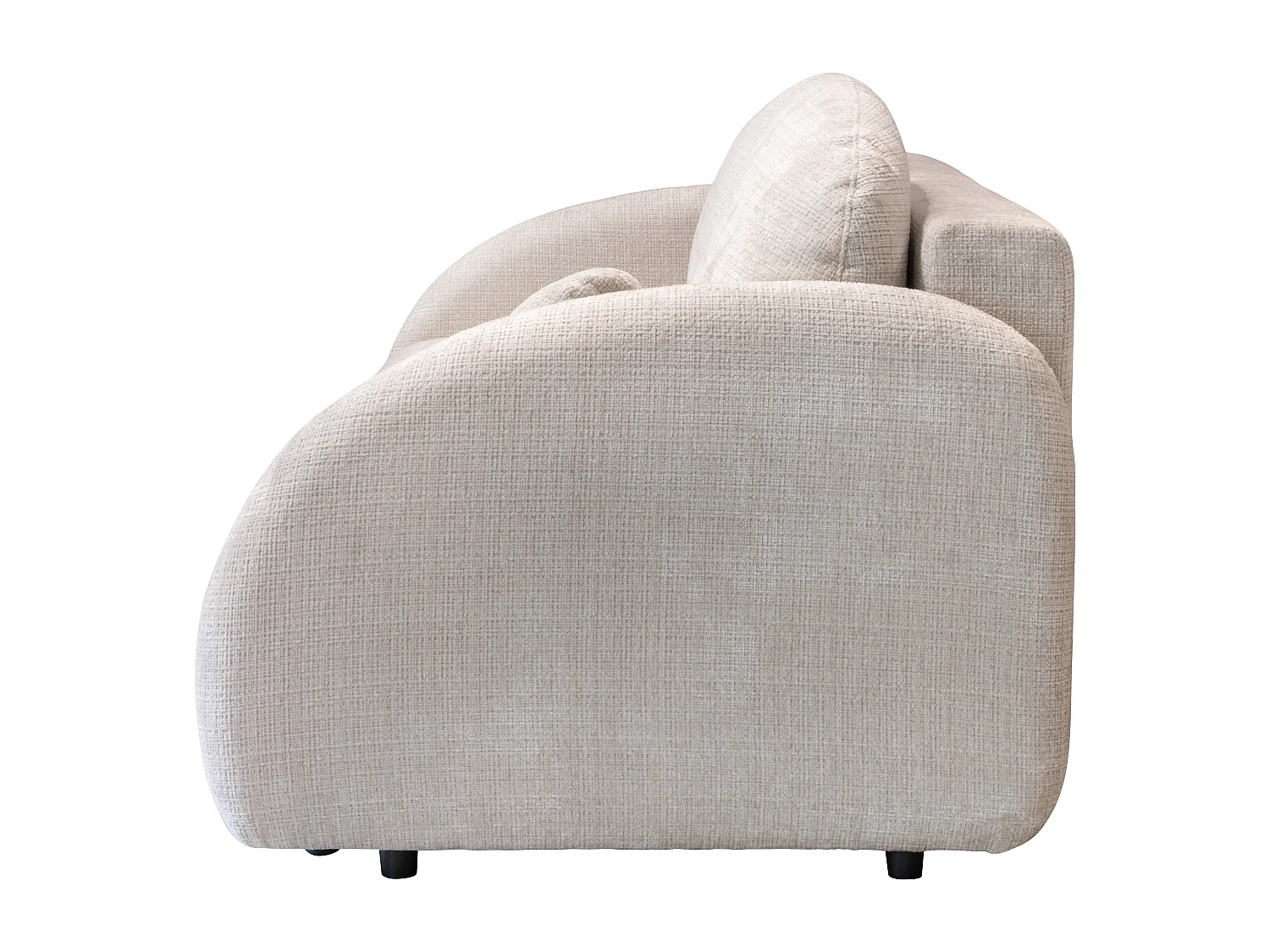 Canapé 3 places convertible en tissu chenille beige AVOLINE