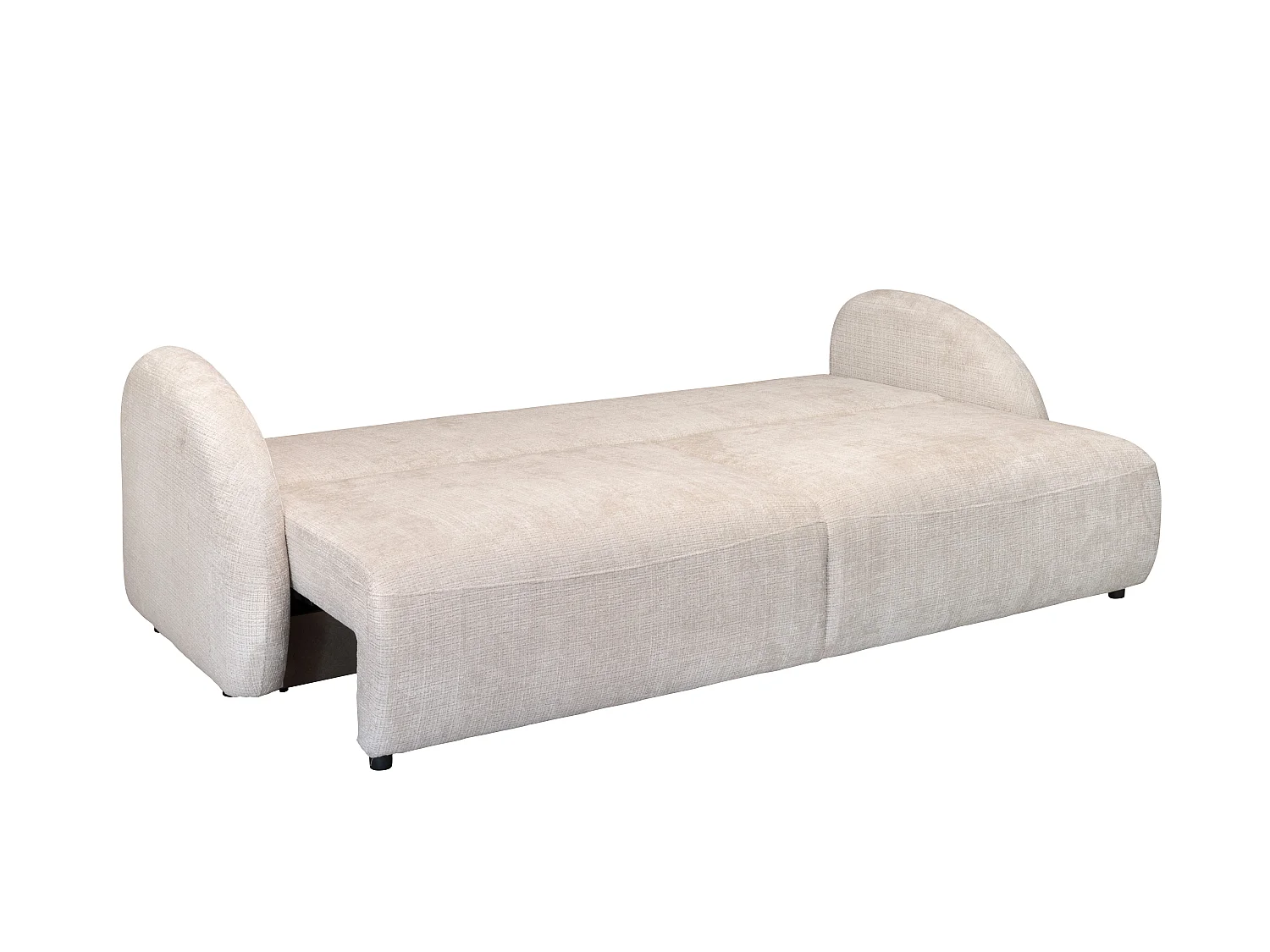 Canapé 3 places convertible en tissu chenille beige AVOLINE