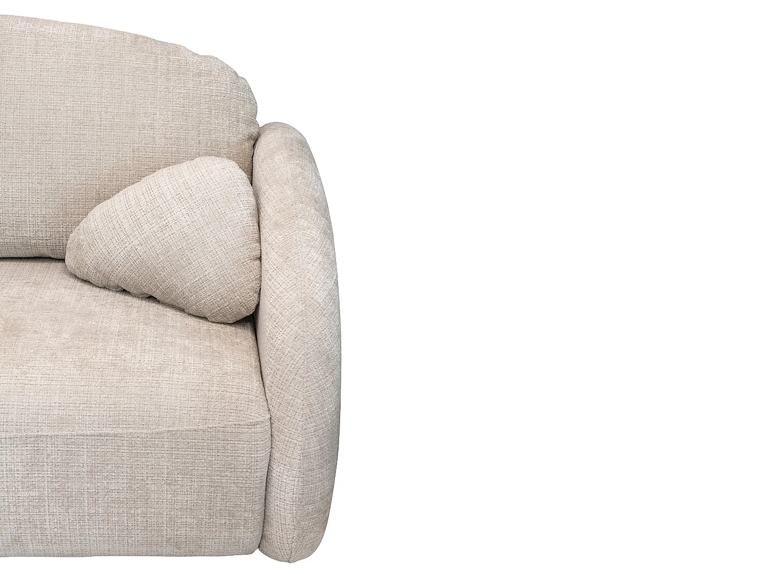 Canapé 3 places convertible en tissu chenille beige AVOLINE