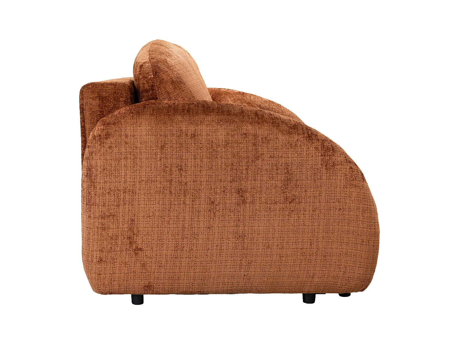 Canapé 3 places convertible en tissu chenille terracotta AVOLINE