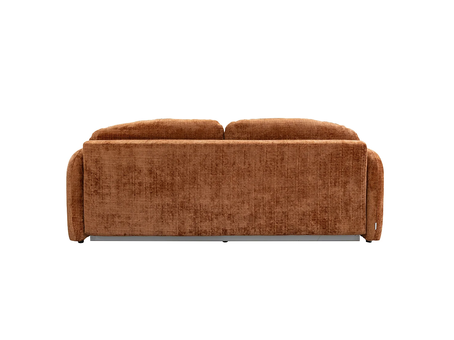 Canapé 3 places convertible en tissu chenille terracotta AVOLINE