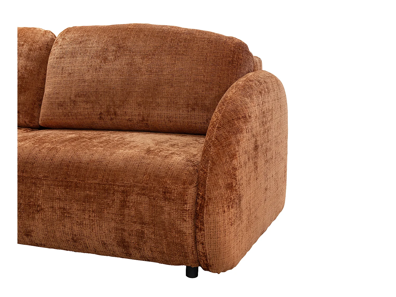 Canapé 3 places convertible en tissu chenille terracotta AVOLINE