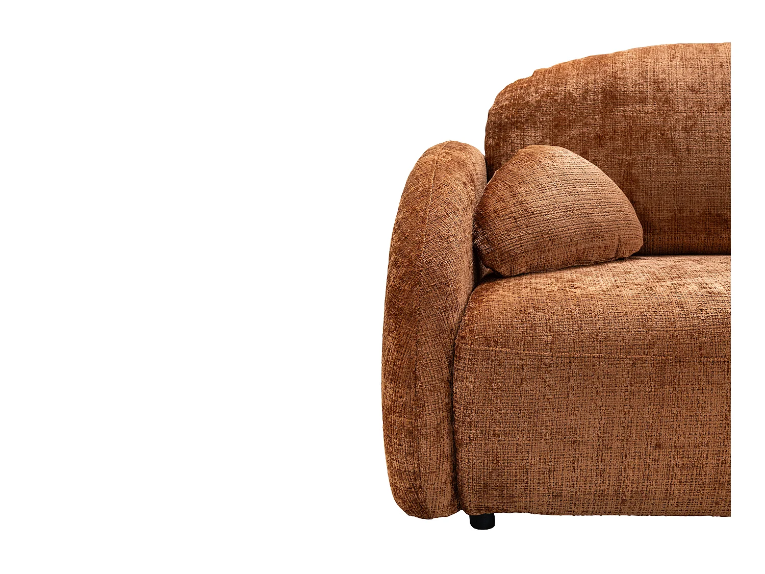 Canapé 3 places convertible en tissu chenille terracotta AVOLINE