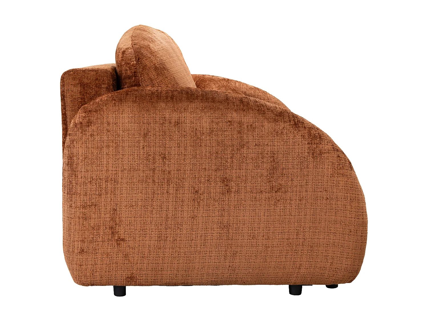 Canapé 3 places convertible en tissu chenille terracotta AVOLINE