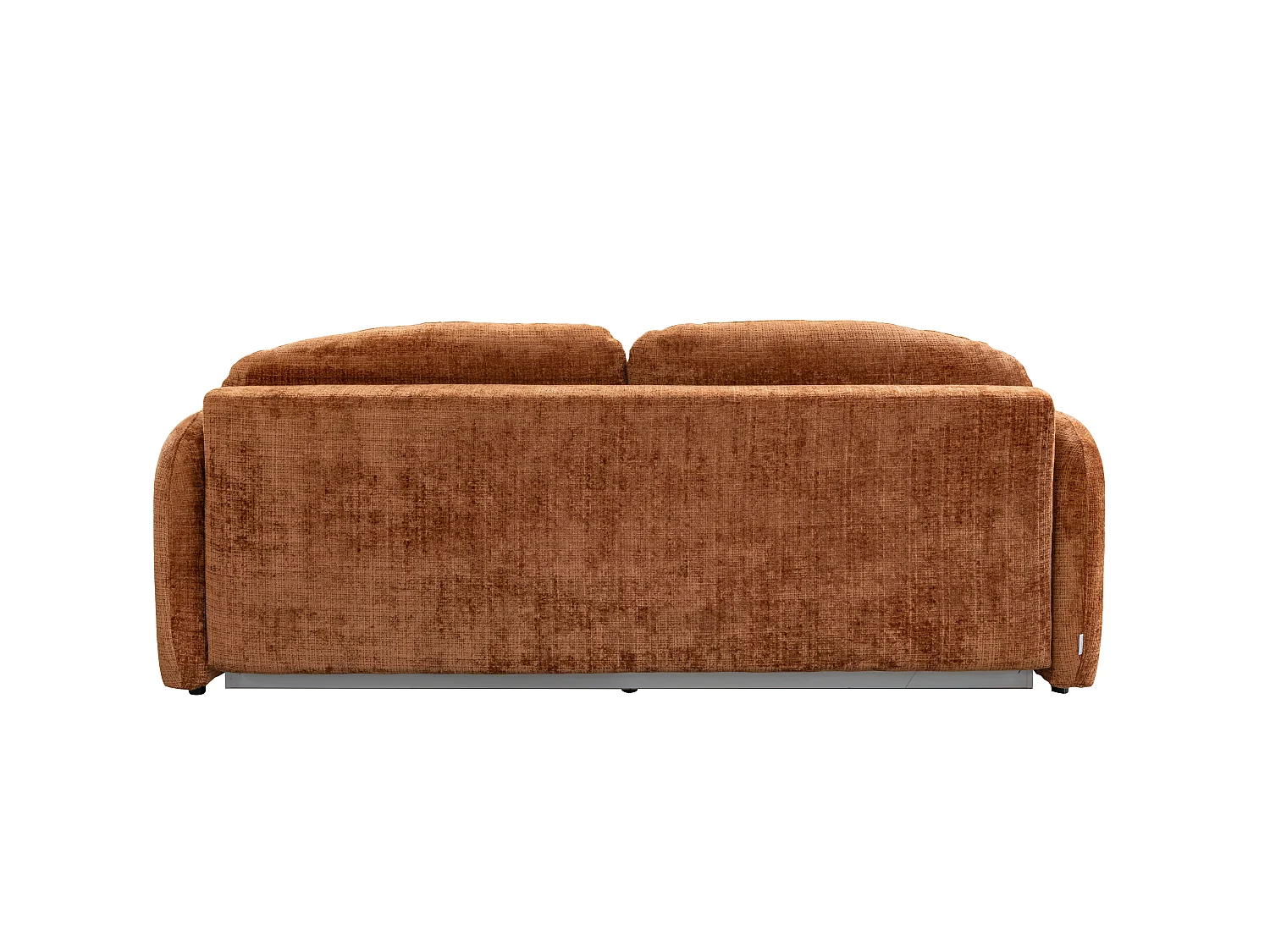 Canapé 3 places convertible en tissu chenille terracotta AVOLINE
