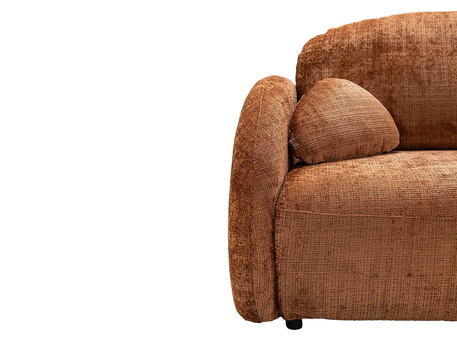 Canapé 3 places convertible en tissu chenille terracotta AVOLINE