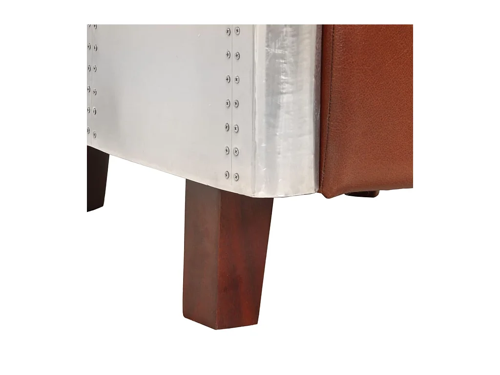 Poltrona aviador em couro genuíno castanho