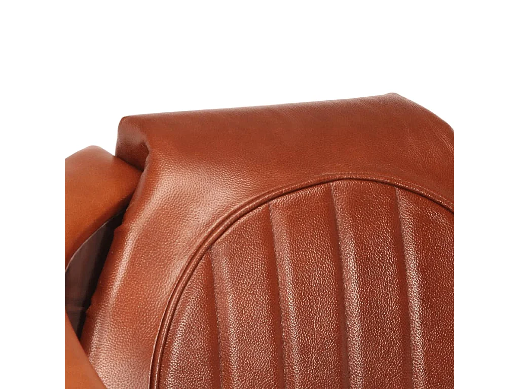 Fauteuil en style d'aviation marron cuir véritable