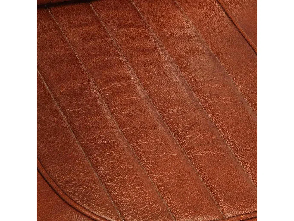 Fauteuil en style d'aviation marron cuir véritable