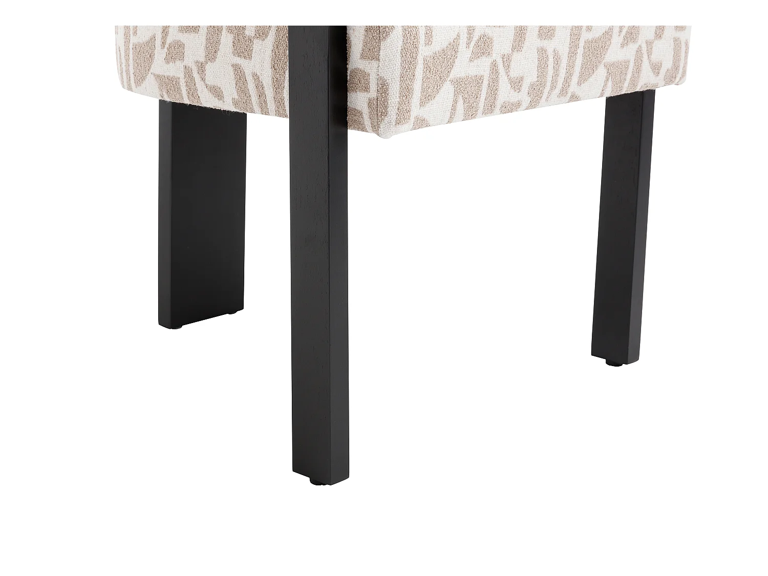 Chaise avec accoudoirs en tissu texturé bicolore et bois d'hévéa noir - Crème et taupe - LIVELIA de Pascal Morabito