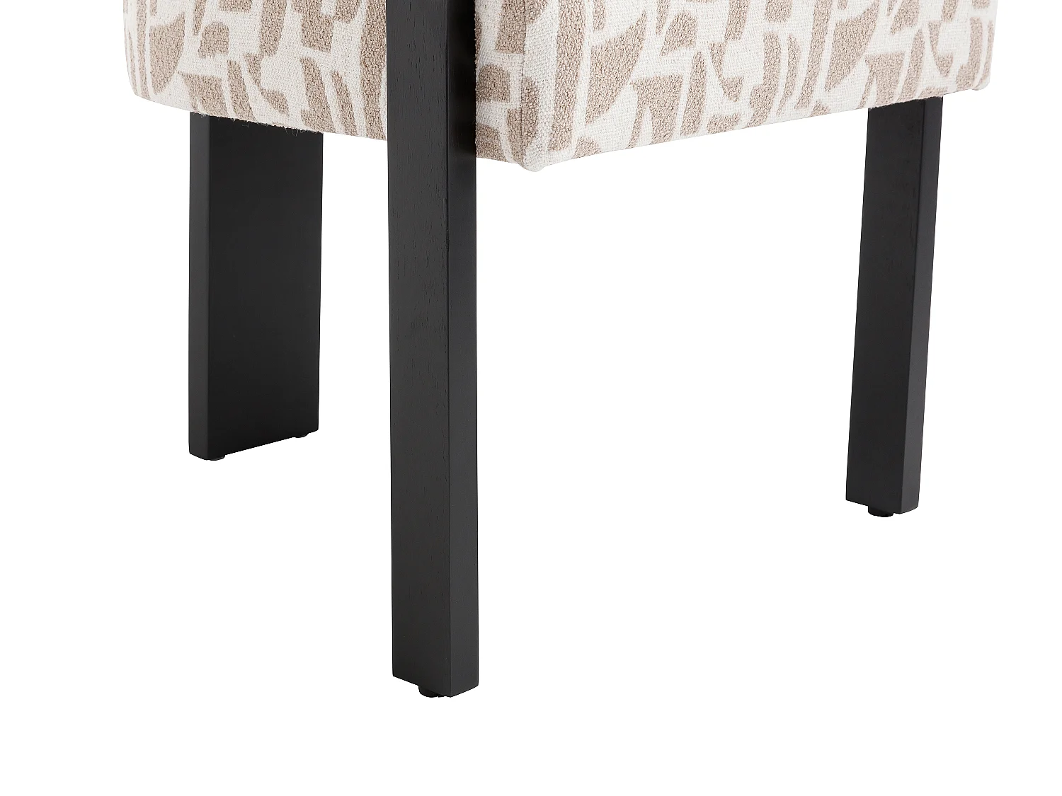 Chaise avec accoudoirs en tissu texturé bicolore et bois d'hévéa noir - Crème et taupe - LIVELIA de Pascal Morabito