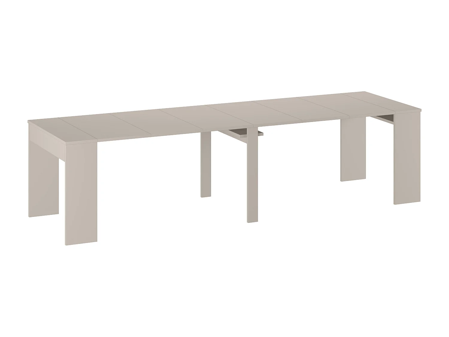 Console table extensible 12 couverts - 6 rallonges - Beige - ONEGA