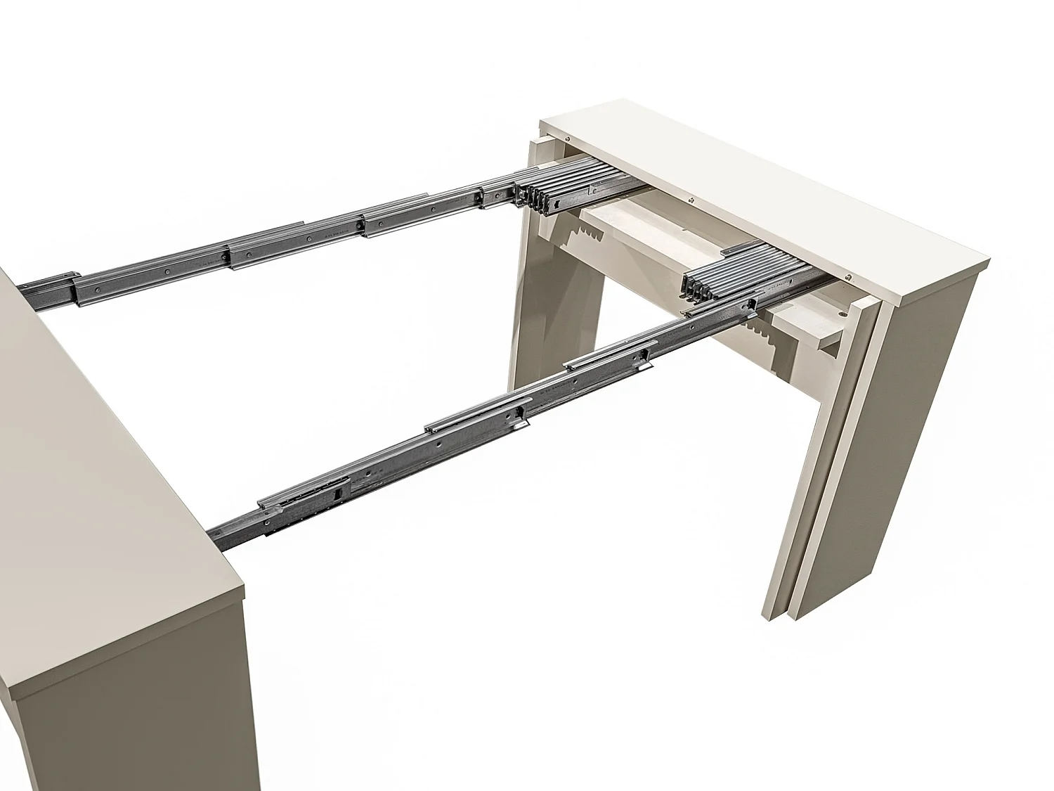 Console table extensible 12 couverts - 6 rallonges - Beige - ONEGA