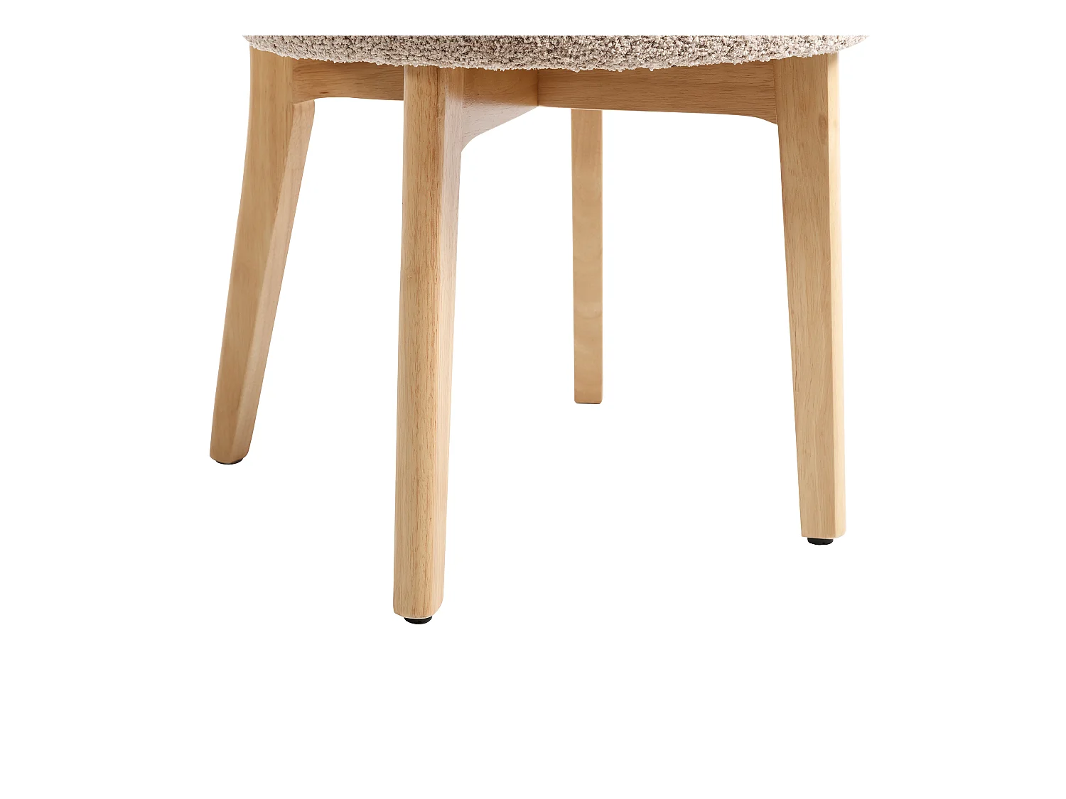 Sett med 2 stoler i bouclette-stoff og gummitre - Taupe - TORIEL