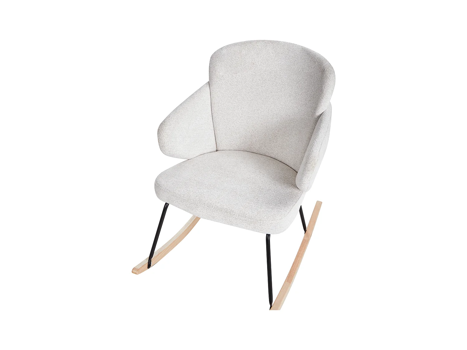 Fauteuil à bascule VIKEN Tissu Blanc cassé