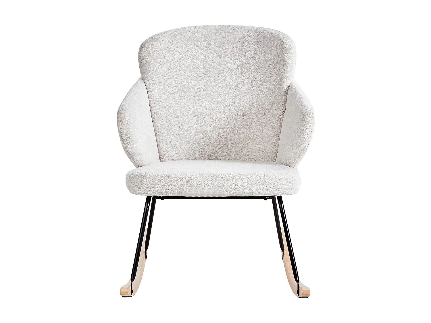 Poltrona a dondolo VIKEN Tessuto Bianco sporco