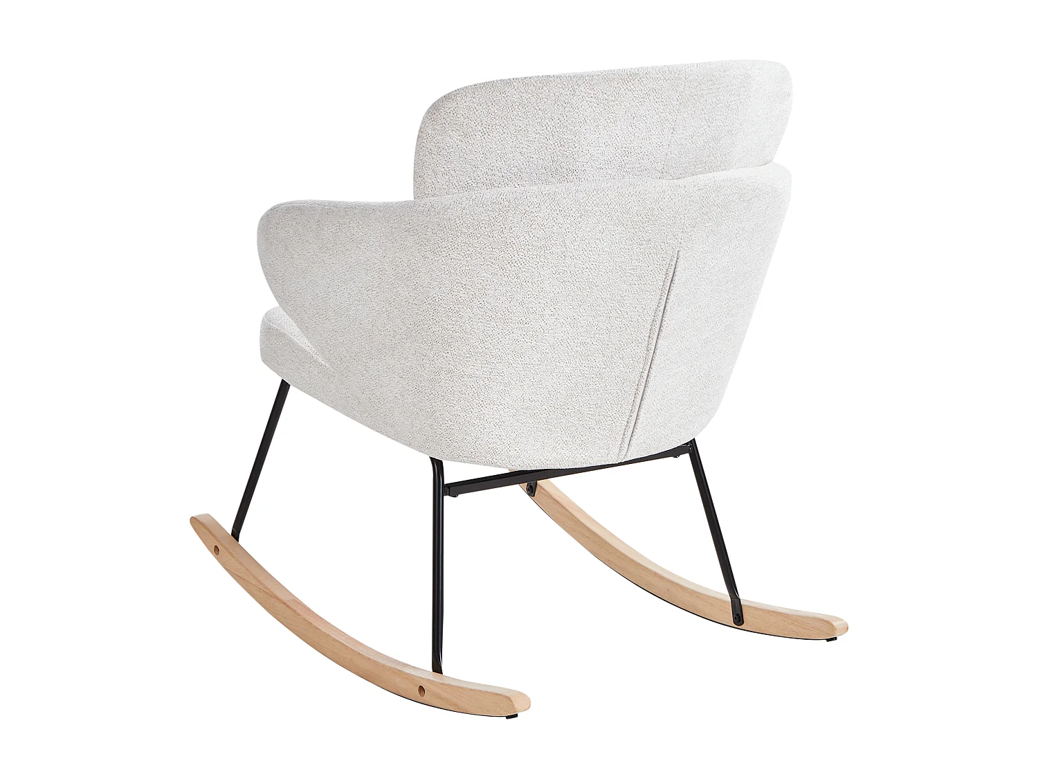 Poltrona a dondolo VIKEN Tessuto Bianco sporco