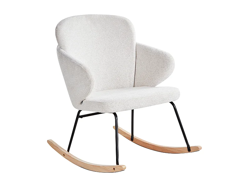 Fauteuil à bascule VIKEN Tissu Blanc cassé