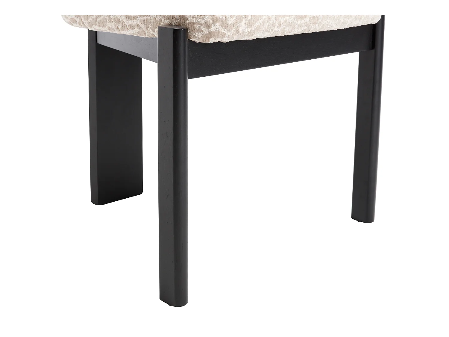 Lot de 2 chaises en tissu texturé bicolore et bois d'hévéa noir - Crème et beige - WILANA