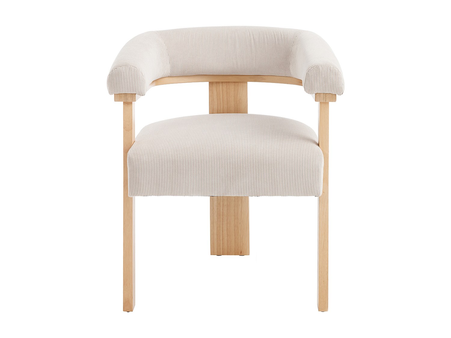 Stol med armstöd i manchestervelour och naturlig gummivedsram - Beige - LIVELIA av Pascal MORABITO