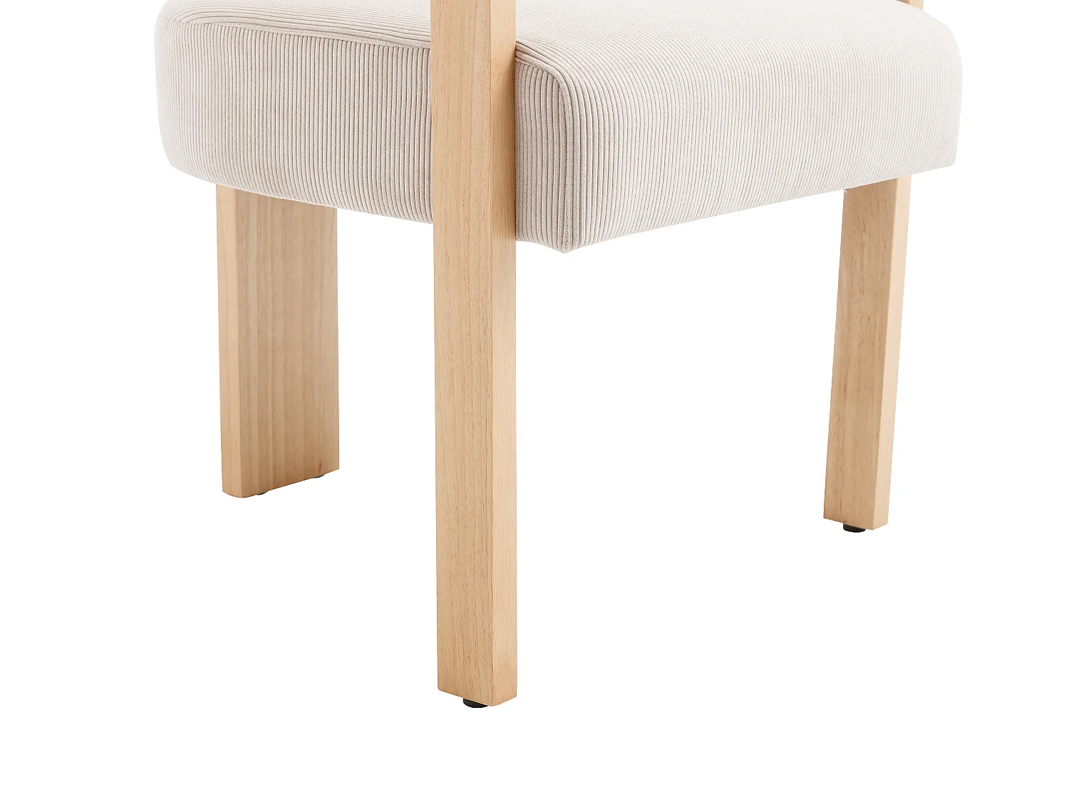 Stuhl mit Armlehnen 1er - Cord & Kautschukholz natur - Beige - LIVELIA von Pascal MORABITO